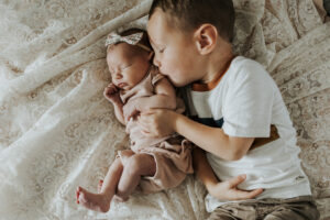 In-home lifestyle newborn photograph
